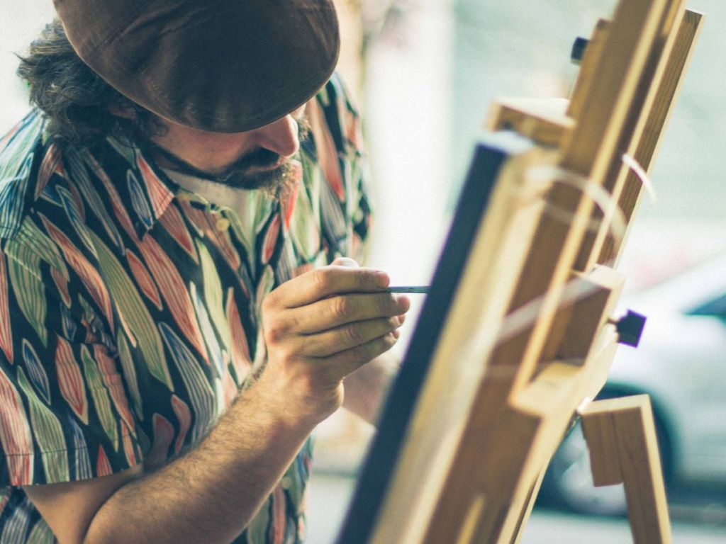 painter working on the street